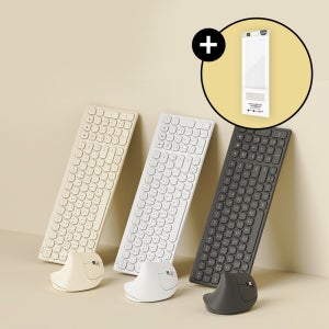 [숫자키세트] 엑토 콤팩트 커브드 숫자키 무소음 인체공학 블루투스&무선 키보드 마우스 세트