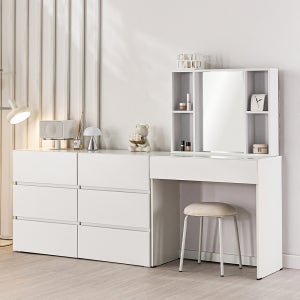 화장대 서랍장 파우더룸 원목 수납 콘솔 틈새 화장대 수납장 세트 데일리블룸 1200서랍