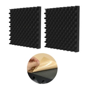 난연성 접착식 흡음재 2개 블랙 5T 50cm x 50cm 벽 천장 현관문 계란판 스펀지