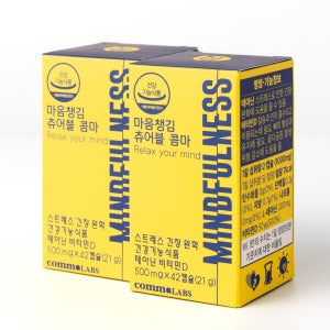 L 테아닌 스트레스로 인한 긴장완화 건강기능식품 마음챙김 츄어블 콤마 42캡슐, 2개