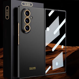 슬림 골드 엣지 나노 풀커버 액정 강화 유리 케이스 블랙, 갤럭시Z 폴드7