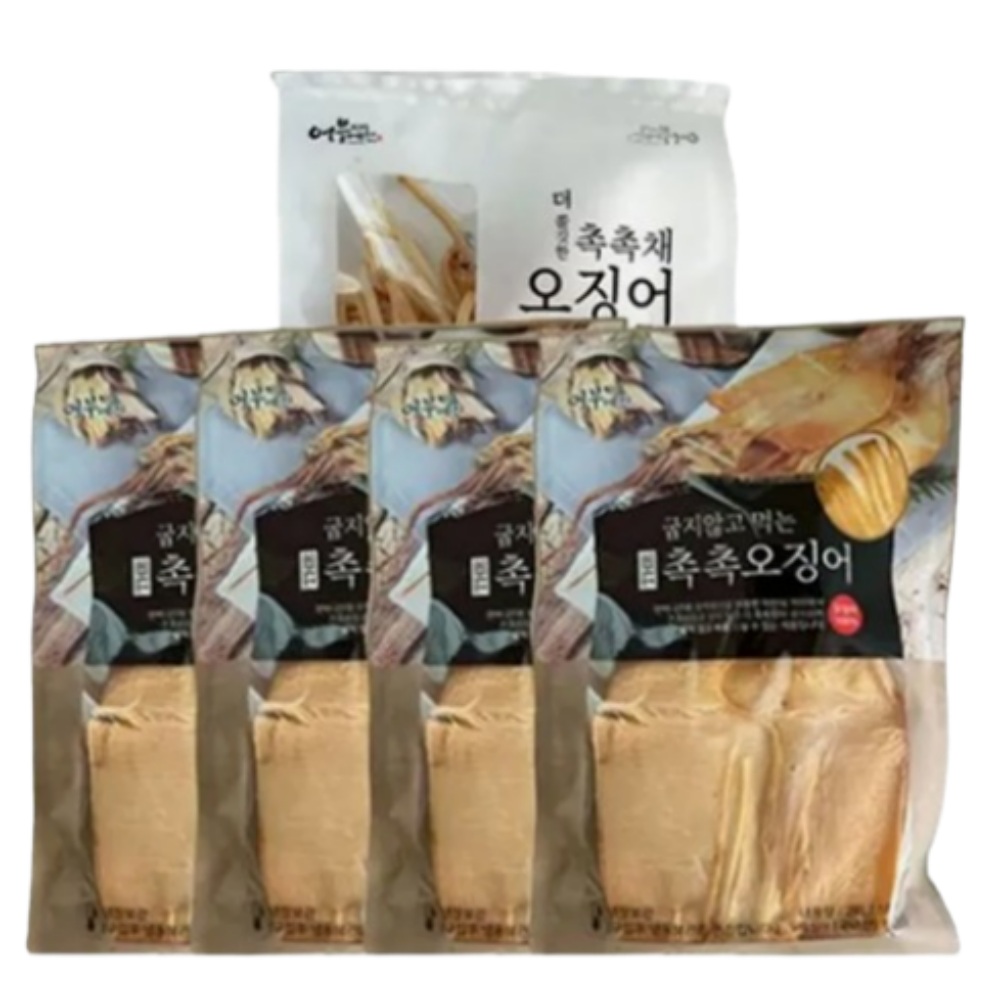 Eobuyechang Domestic Moist Squid Extra Large 8pcs (2pcs x 4packs) + Shredded Squid 1pack (50g)