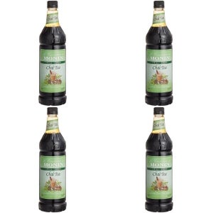 Monin 차이 티 7:1 농축액 플라스틱 병 1L 4개 미국직구 카페시럽 대용량 칵테일