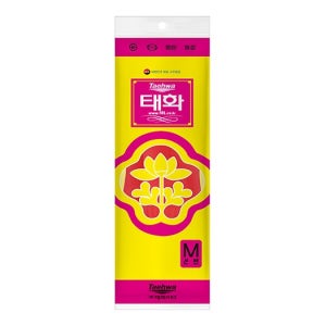 [국민장갑] 태화 고무장갑 식품용 업소용 주방 설거지 라텍스 M 선밴, 적색, 100개
