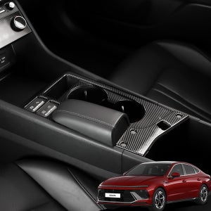 쏘나타 디엣지 튜닝 1열 컵홀더 카본 몰딩