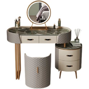 스마트화장대 침실 L A. 집회, A. 80cm 화장대 수납장 LED 거울, A. 가죽