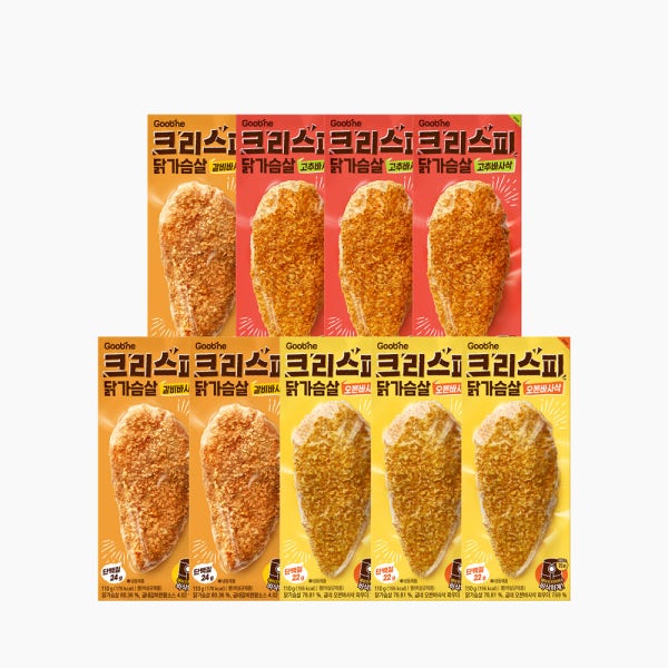 굽네 크리스피 닭가슴살 110g 3종 9팩 냉동 헬스 식단