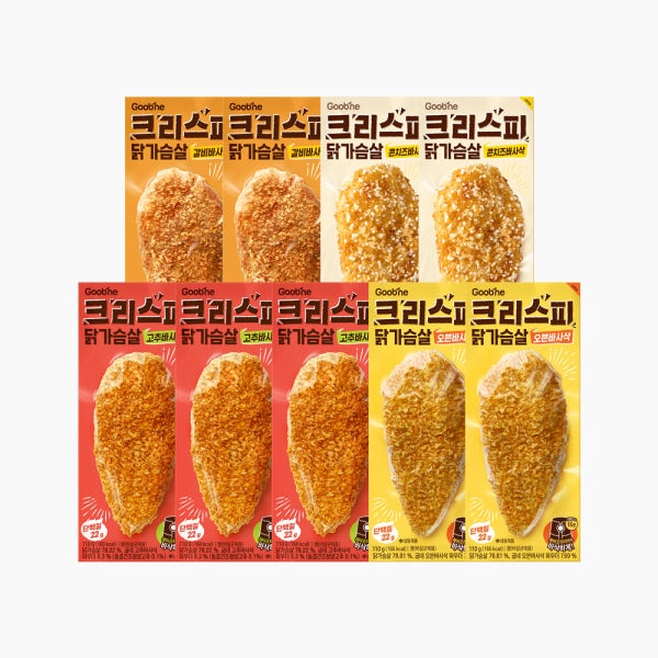 굽네 크리스피 닭가슴살 110g 4종 9팩 냉동 헬스 식단