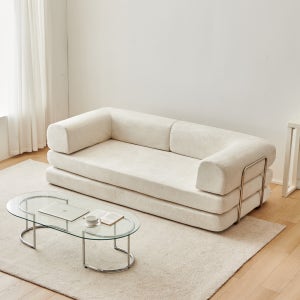 이노센트 포비 패브릭 모듈 압축 소파베드 i106031 스툴미포함, 오렌지, 2인용