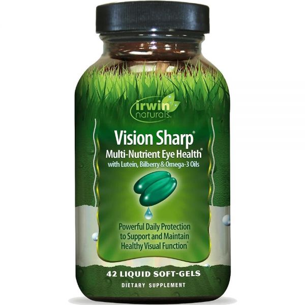 <b>어윈네츄럴</b> <b>Irwin NATURAL</b> <b>내추럴</b>s VisiON 온 Sharp 멀티 영양 눈 건강 <b>루테인</b>, 빌베리 및 오메가-3 함유 - 액체 소프트젤 42개 266592