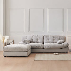 이노센트 하늘 N1 구스 패브릭 모듈 소파 스툴포함 i104100, 그레이, 3.5인용