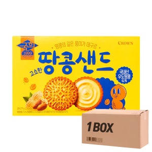[오늘출발] 크라운 국희 땅콩샌드 1박스 땅콩, 279g, 12개