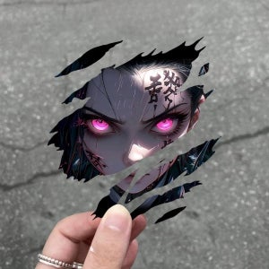 귀멸의칼날 자동차 스티커 오토바이 스쿠터 네즈코 살인적인 시선 창의적 차량 장식 8cm8 x 7cm