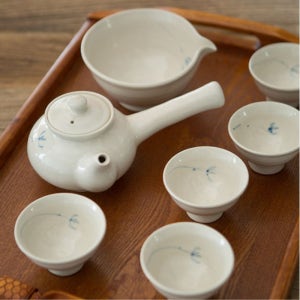 파랑꽃 5인 다도세트 이천도자기 보이차 다기세트