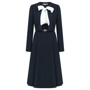 [라인어디션]배색리본 플레어 원피스 NMWOPQA320