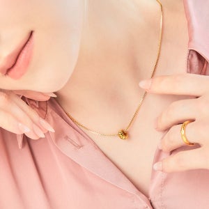 24K골드 순금 행운 호박 펜던트+목걸이 체인 선물