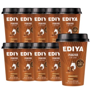 이디야 컵커피 카페라떼, 300ml, 10개