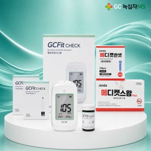 녹십자 자동 혈당측정기 혈당체크 당뇨 검사기 세트 지씨핏 첵 시험지100 침110 솜100
