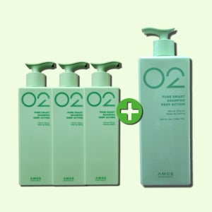 아모스 퓨어스마트 샴푸 딥액션 대용량 기획 2500g (본품500 X3개 +추가1000)