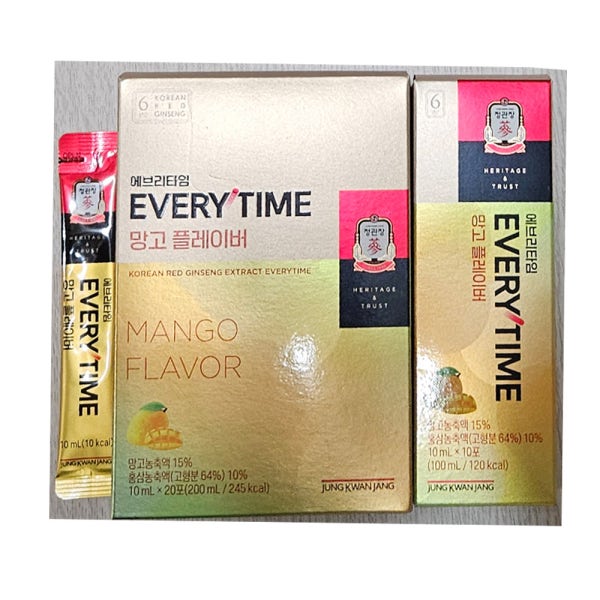 정관장 에브리타임 망고 플레이버 10ml 20포 1개(쇼핑백포함)