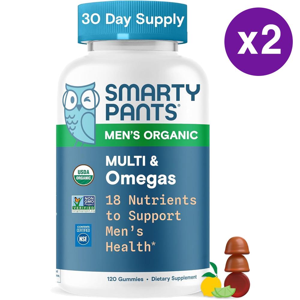 <b>SmartyPants</b> <b>스마티팬츠</b> 남성 종합 비타민 오메가3 구미 120정 2개