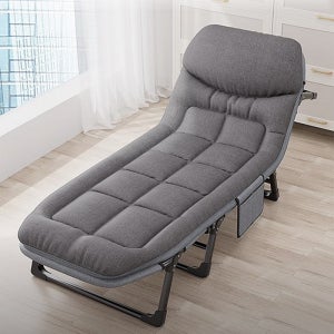 6단계 조정 대형 휴대용 야전침대 소음 없고 접이식 싱글침대