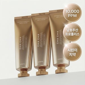 [3개 선물구성/현대백화점 동일상품] 언파 차차 프로 시린이케어 골든베리어 프로폴리스 치약 100g, 3개