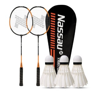 낫소 배드민턴라켓 2자루+셔틀콕 3입 세트초보자 입문자 학교체육