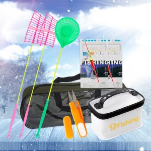 빙어 낚시대 송어 산천어 견지대 채비 얼음 낚시 가방 2인 세트