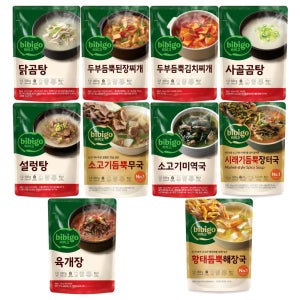 비비고 국 탕 찌개 10종