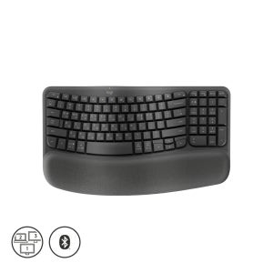 로지텍 WAVE KEYS 무선 블루투스 인체공학 키보드 키스킨포함 그라파이트, 플런저