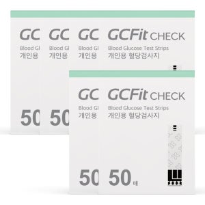 손쉬운 사용 신형 키미안 혈당 당뇨 시험지 검사지 측정지 녹십자 지씨핏 첵 50매입, 6개