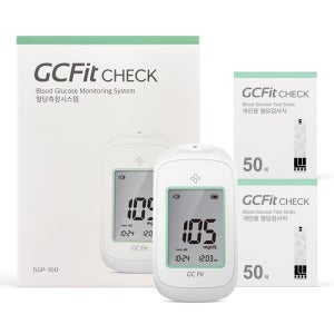 녹십자 지씨핏 첵 혈당측정기+혈당시험지 100매+침 100개+솜 100매 당뇨 당 체크