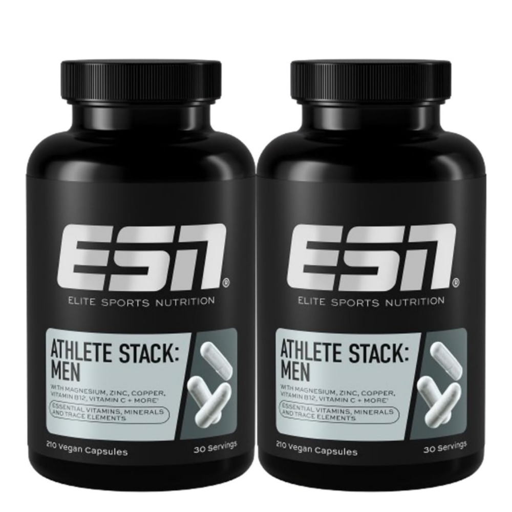 독일 <b>ESN</b> 애슬릿 비타민 스택 2.0 최신 버전, 남성용 종합 비타민 210캡슐 2팩