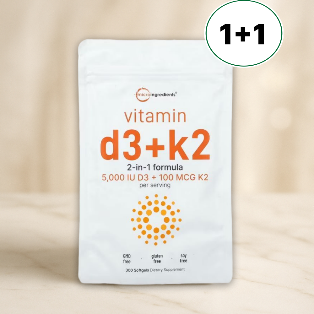 <b>마이크로</b> 인그리디언츠 <b>비타민 D3</b> K2 콜레칼시페롤 MK7 300정, 2개