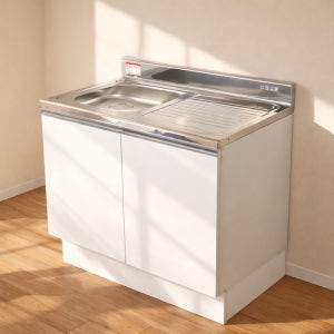 소형사무실 싱크대 주방 원룸 상하부장 화이트 씽크대 개수대900 싱글볼 좌볼