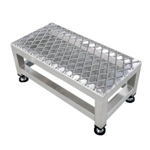 [유앤세이프]알루미늄 중량형 매쉬발판 조절좌계단 안전 작업발판 미니 계단 1단