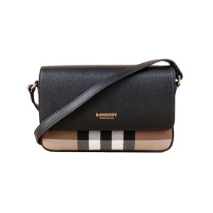 버버리 뉴 햄프셔 체크 레더 크로스백 스몰 블랙 81072691 여성명품크로스백