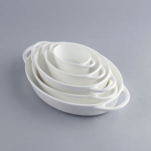 다용도 고리 손잡이 타원볼 6size 그라탕기 업소용그릇 1개, 2호