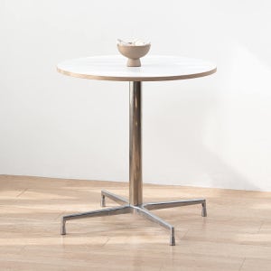 새턴 원형테이블 미드센추리모던 카페 원룸 2인용식탁 700mm, 화이트, 4발다리