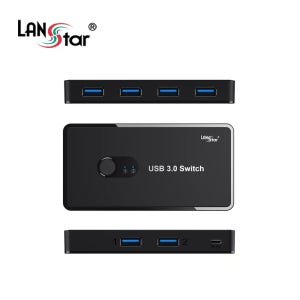 랜스타 LS-U30HS USB3.0 허브 4포트 투컴 선택기