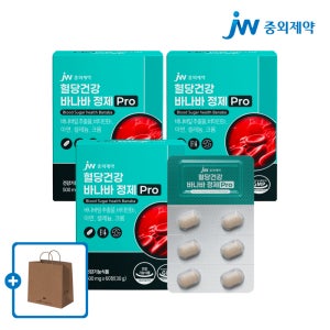 [6개월] JW중외제약 혈당건강 바나바정제 Pro 500mg 60정, 3개