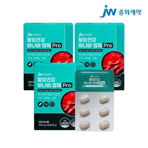 [6개월] JW중외제약 혈당건강 바나바정제 Pro 500mg 60정, 3개