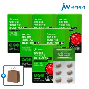 JW중외제약 혈당 혈행 기억력 건강 바나바+징코 Pro 500mg 30정, 6개