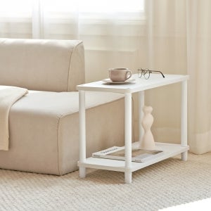 데일리 라운드 사각 선반 슬림 진열대 인테리어 수납 600, 2단, 오크화이트