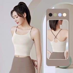 여성 헬스 브라탑 필라테스 요가상의 헬스복 트레이닝 요가복 프리미엄