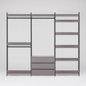 동서가구 토미 시스템옷장 드레스룸 철제 시스템장 2400, 장식장서랍, 그레이