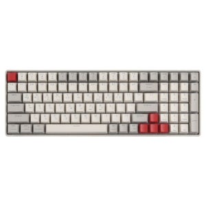 무소음 유선 무선 블루투스 레인보우 LED 기계식 키보드 레트로레드, 저소음 적축