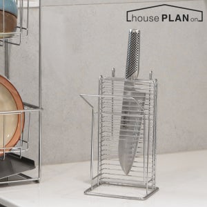 하우스플랜온 녹슬지않는 304스테인리스 칼도마꽂이 주방정리