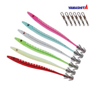 25신형 야마시타 타글라스 사카나 오징어 스틱 14-2cm (6개입/도래6개) 낚시 훅